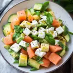 Melonen Feta Salat mit Avocado