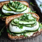 Mozzarella-Gurken-Sandwich mit Kresse