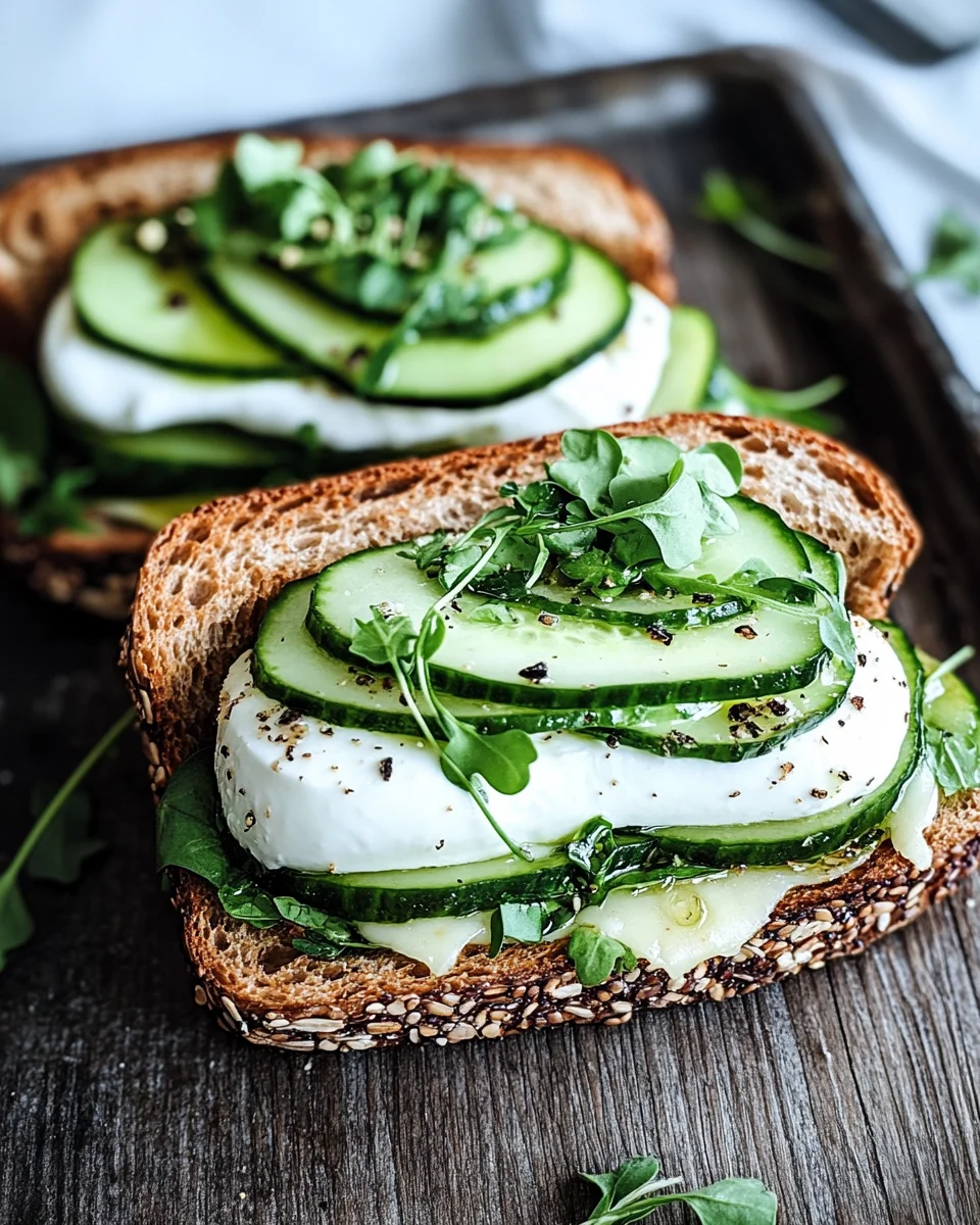 Mozzarella-Gurken-Sandwich mit Kresse