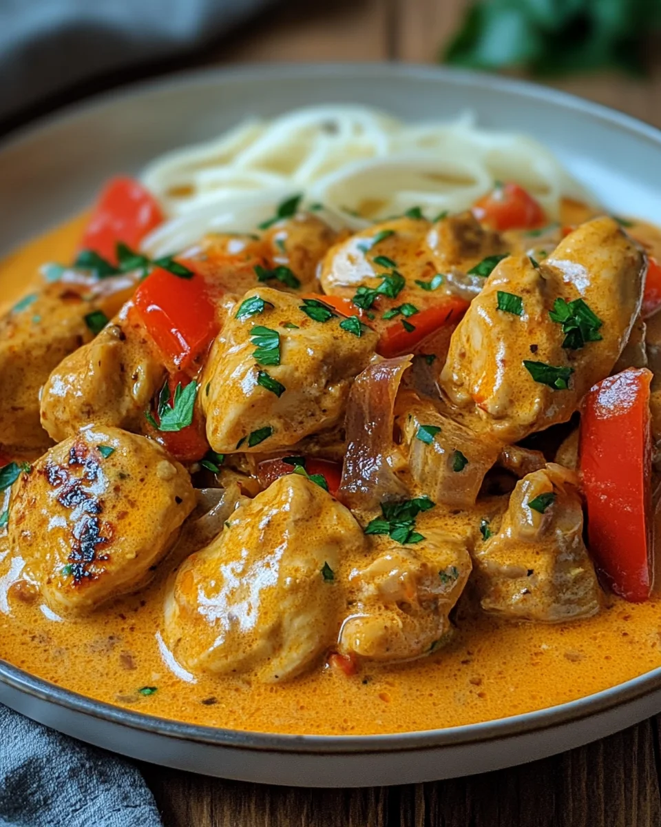 Paprika-Sahne-Hähnchen 20 Paprika-Sahne-Hähnchen
