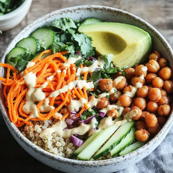 Quinoa-Gemüse-Bowl mit Tahini-Dressing