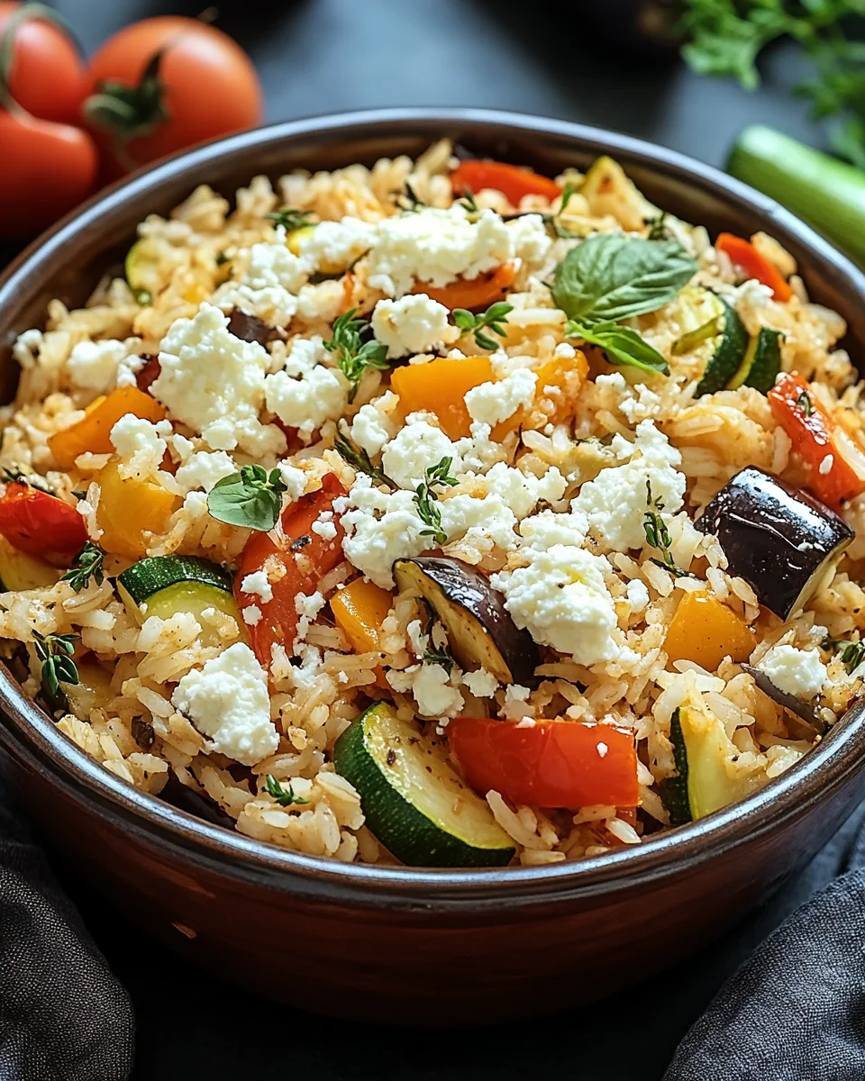 Reis aus dem Ofen mit Feta und Gem&uuml;se