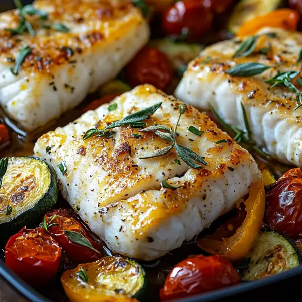 Rezept für mediterran gebackene Fischfilets mit Gemüse