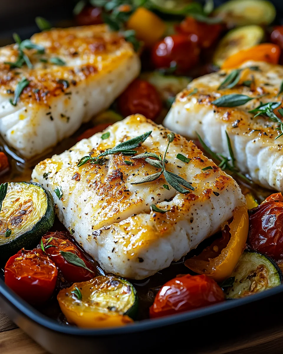 Rezept f&uuml;r mediterran gebackene Fischfilets mit Gem&uuml;se