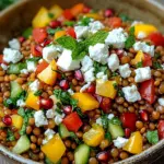 Rote Linsen Salat Orientalisch mit Feta