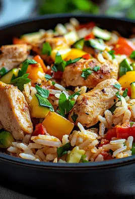 Schnelle Reispfanne mit Hühnchen