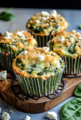 Spinat-Feta-Muffins mit doppelt Käse und Crunch