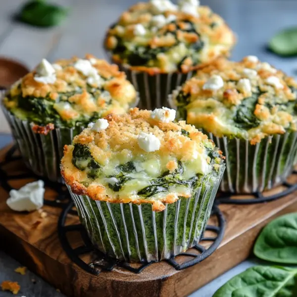 Spinat-Feta-Muffins mit doppelt Käse und Crunch