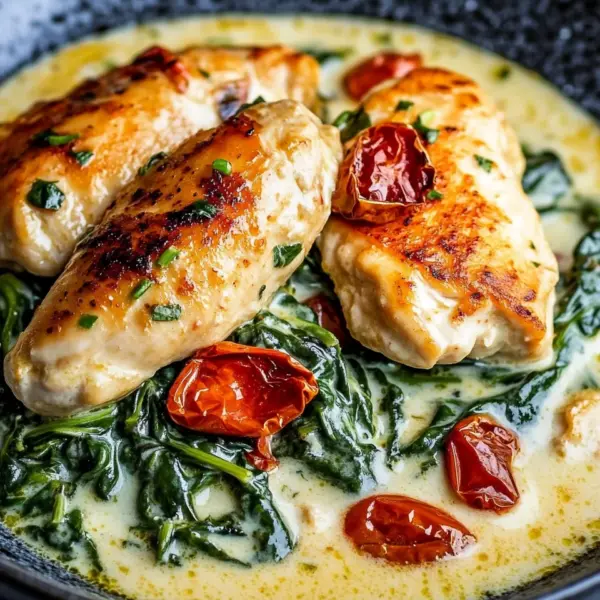 Spinat Parmesan Hähnchen
