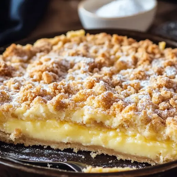 Streuselkuchen mit Pudding vom Blech