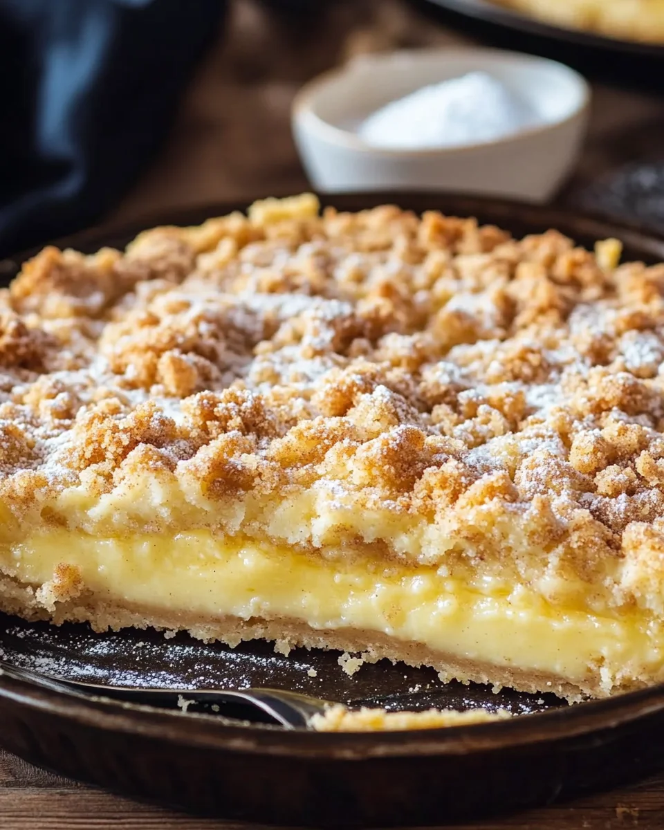 Streuselkuchen mit Pudding vom Blech