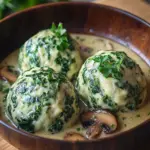 S&uuml;dtiroler Spinatkn&ouml;del mit Pilzrahm