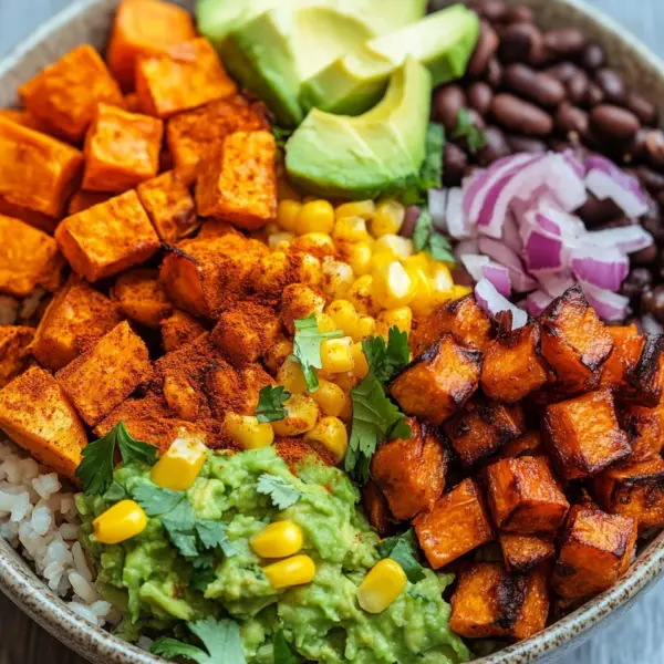 Süßkartoffel Burrito Bowl