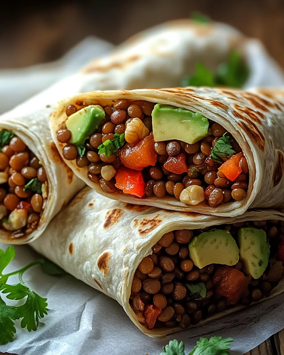 Vegetarische Burritos mit Linsen und Walnüssen