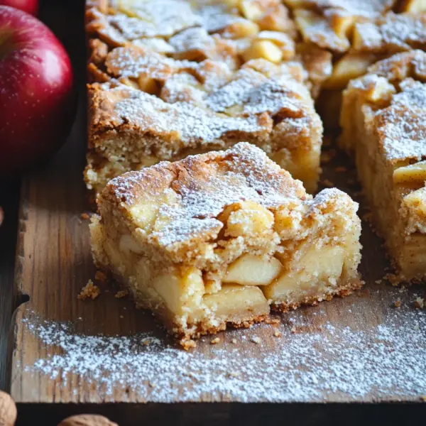 Zimt Apfel Blondies mit Mandelkruste