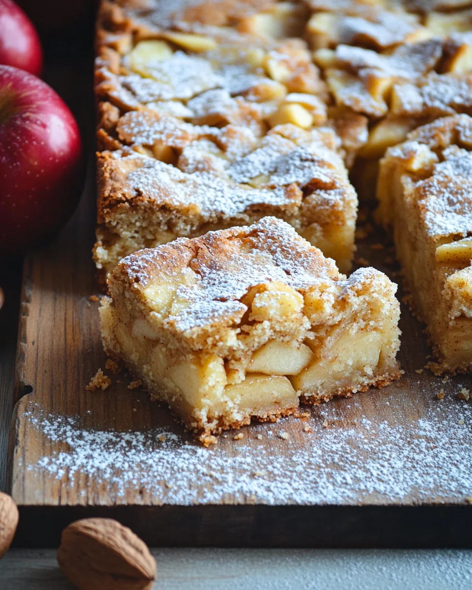 Zimt Apfel Blondies mit Mandelkruste