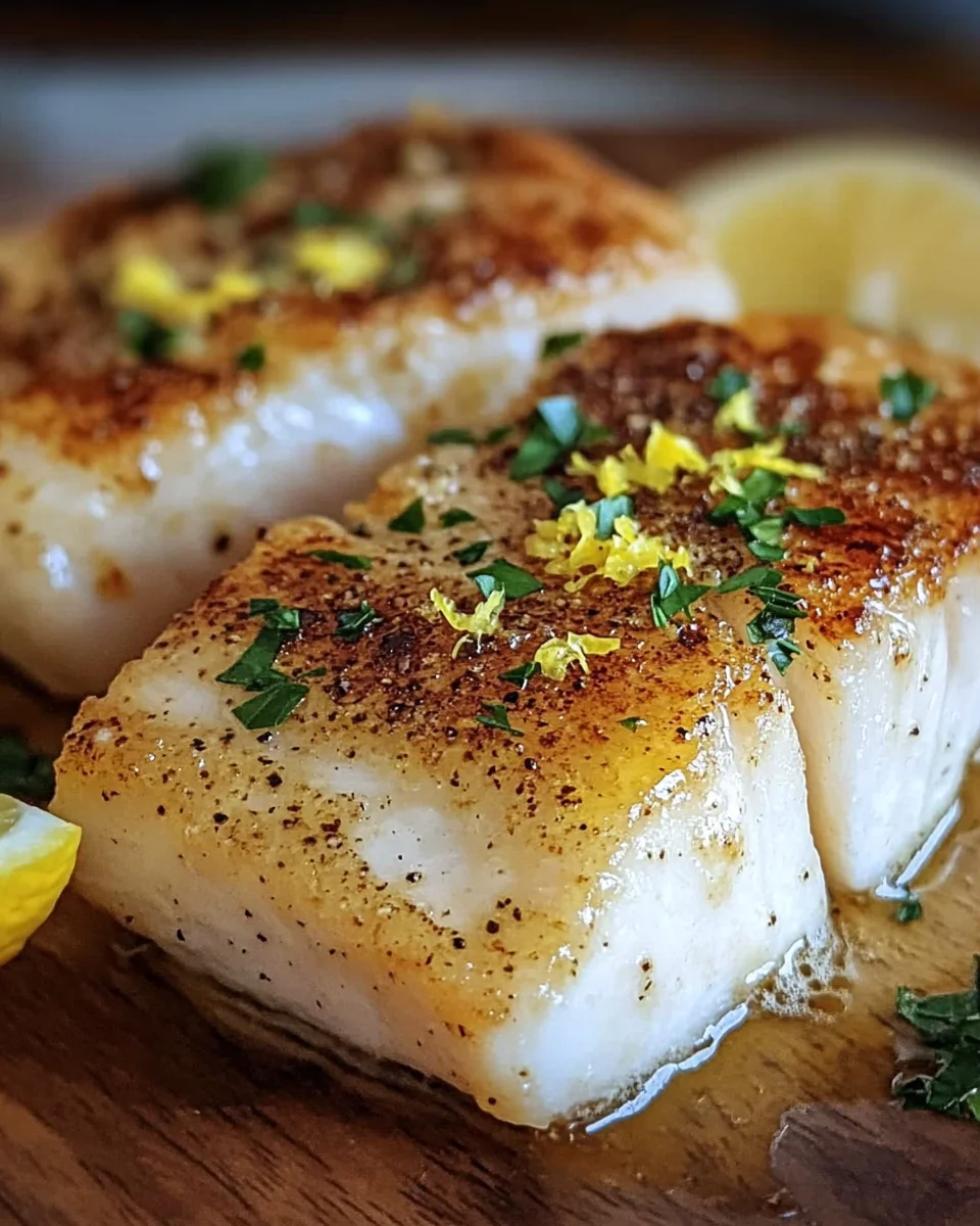 Zitronen-Knoblauch-Butter-Kabeljau