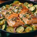 Zucchinipfanne mit Lachs