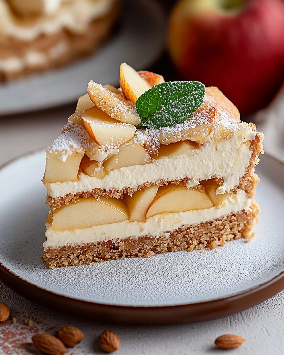 Apfel-Mascarpone-Torte mit Mandelboden