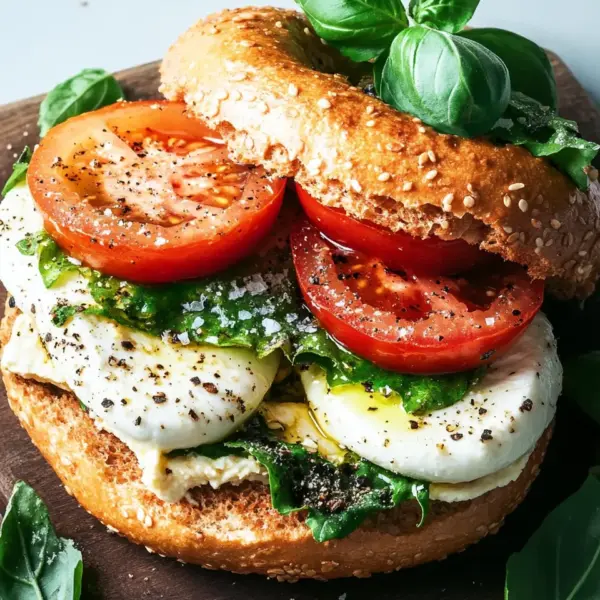 Bagel mit Tomate und Mozzarella
