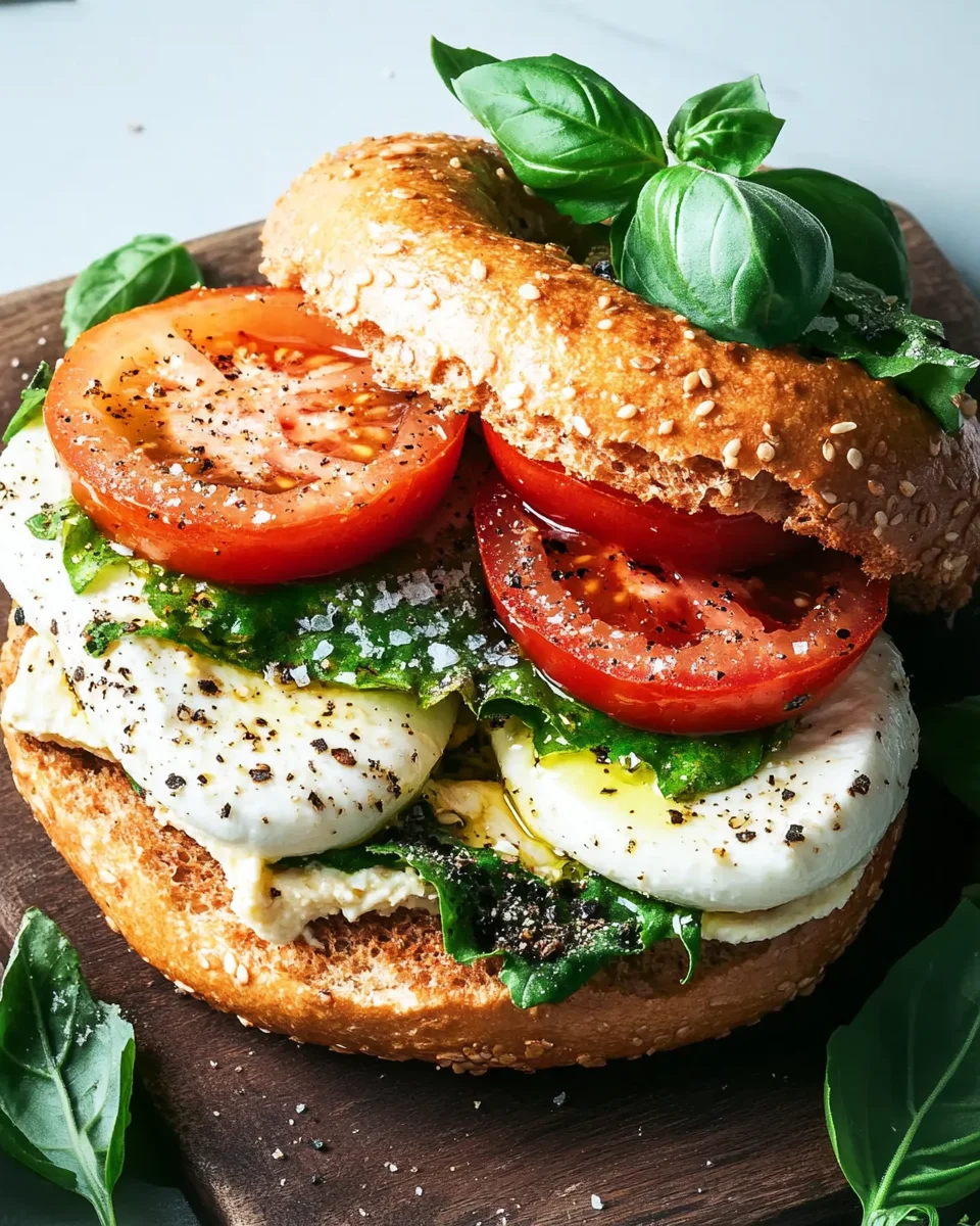 Bagel mit Tomate und Mozzarella