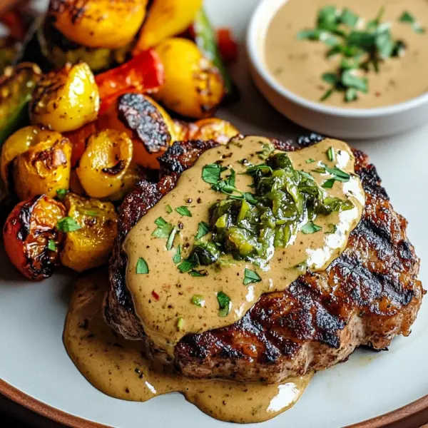 Blumenkohlsteak mit Pfefferrahmsauce