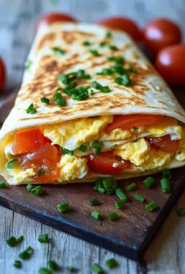 Frühstückswrap mit Ei, Käse und Tomaten 17 Frühstückswrap mit Ei, Käse und Tomaten