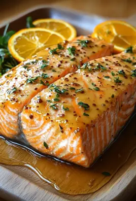Gebackener Orangen-Lachs mit Honig-Senf-Glasur