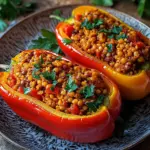Gef&uuml;llte Spitzpaprika mit roten Linsen