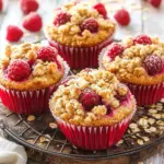 Gesunde Himbeer-Muffins mit Haferflocken-Streuseln