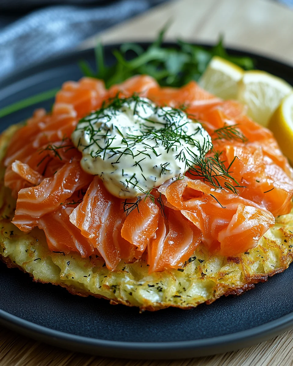 Großer Rösti mit Frischkäse und Lachs 20 Großer