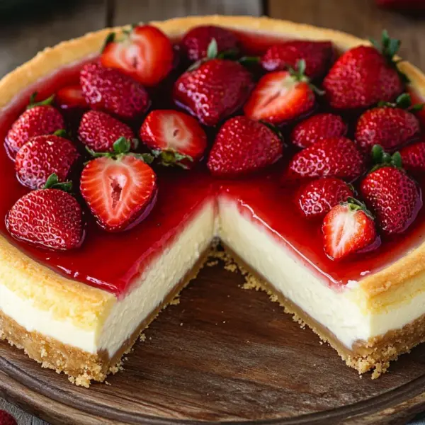 Käsekuchen mit Erdbeeren
