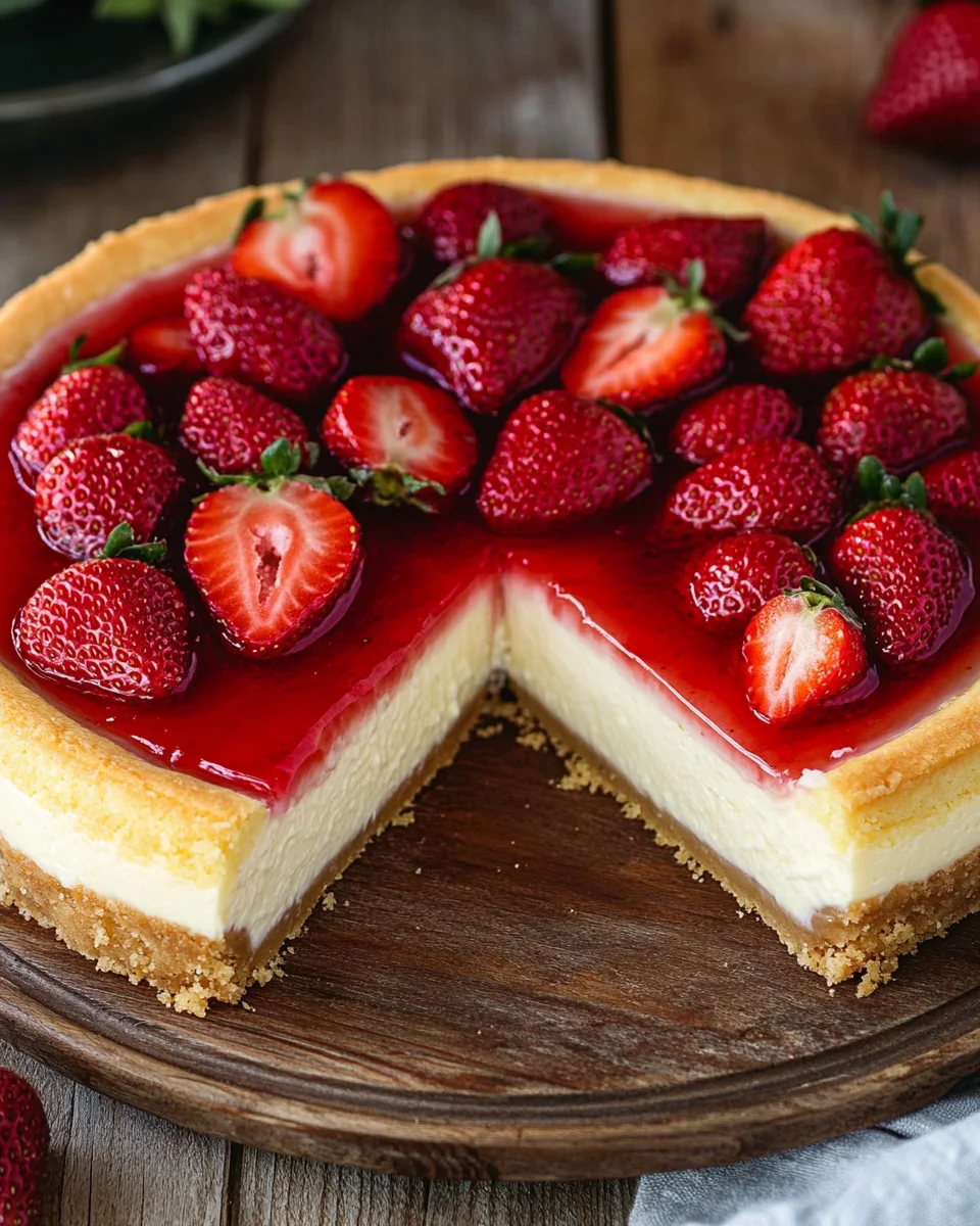 K&auml;sekuchen mit Erdbeeren