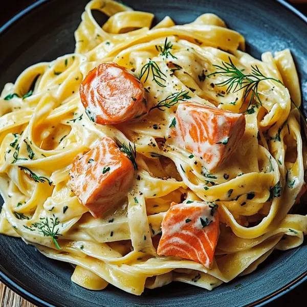 Lachs-Tagliatelle mit cremiger Zitronensoße