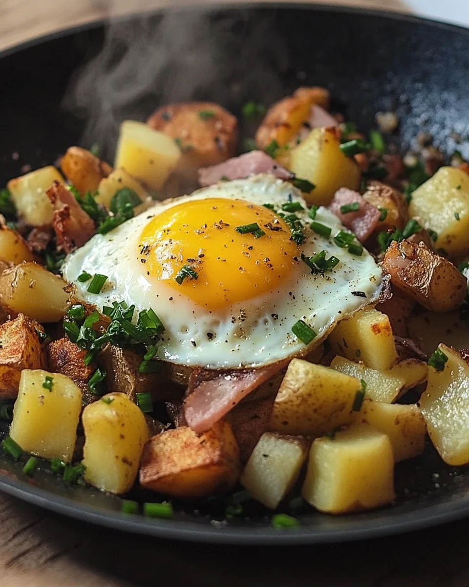 Leberk&auml;se-Kartoffel-Pfanne