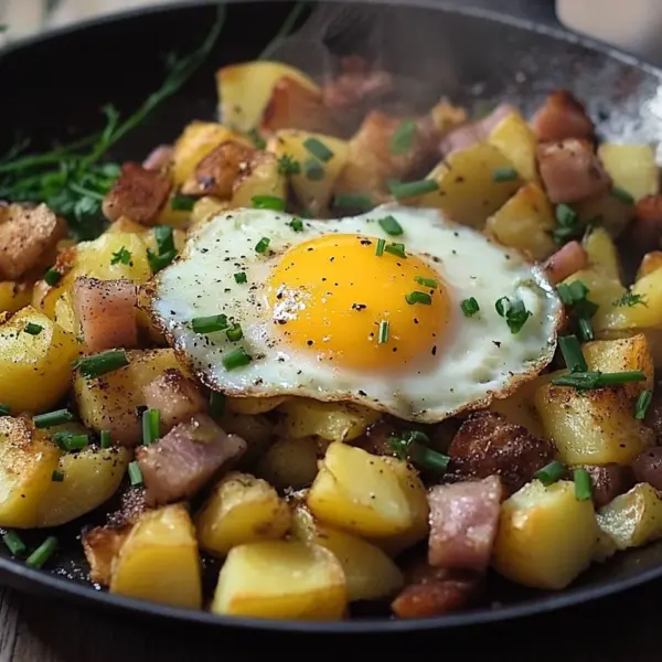 Leberkäse-Kartoffel-Pfanne mit Spiegelei von FrlM