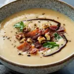Maronensuppe mit karamellisierten N&uuml;ssen und Speck