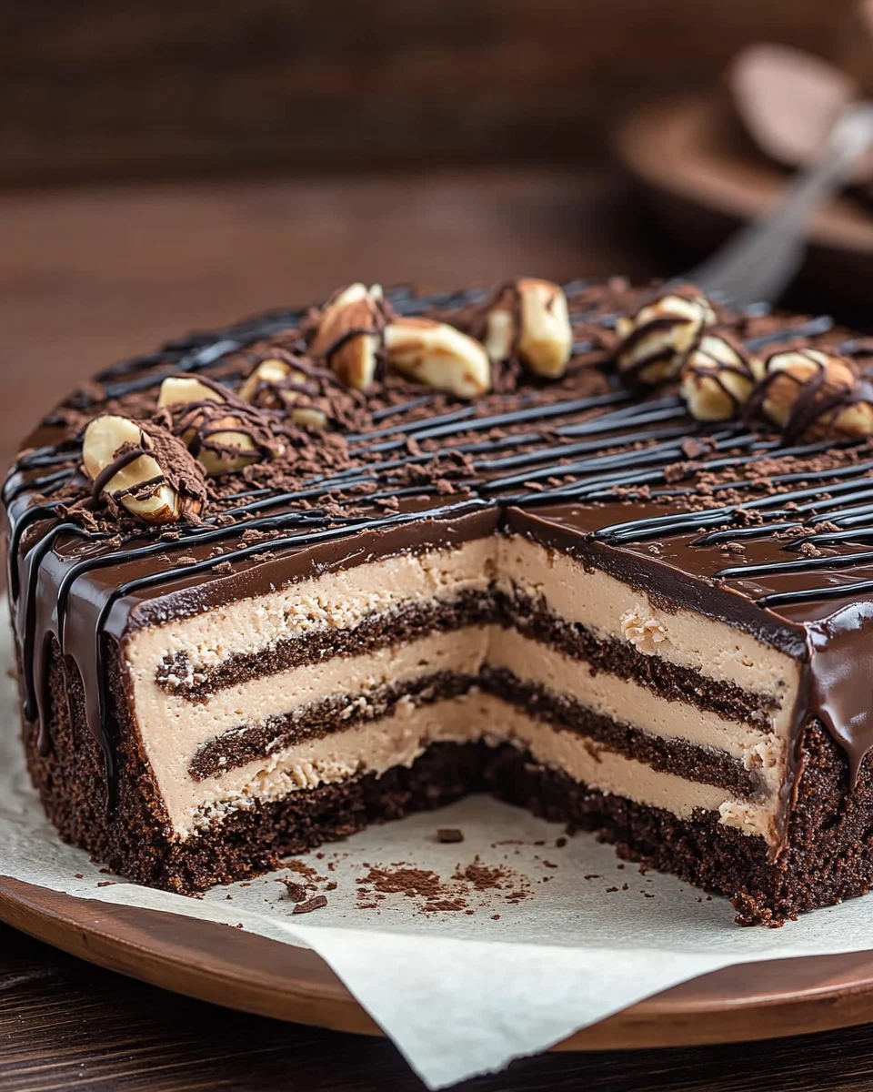 Nuss-Nougat-Torte mit Schokoboden 20 Nuss-Nougat-Torte