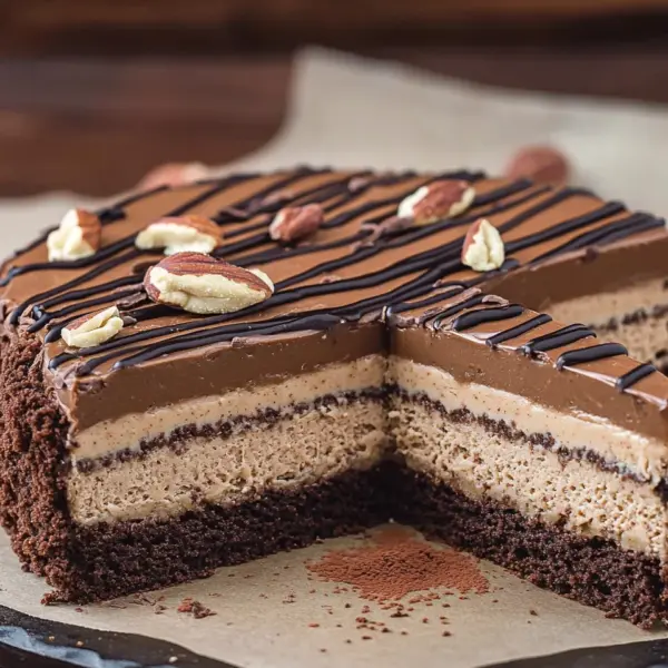 Nuss-Nougat-Torte mit Schokoboden
