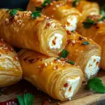 Ofen-gebackene Feta-Rollen mit Chili-Honig