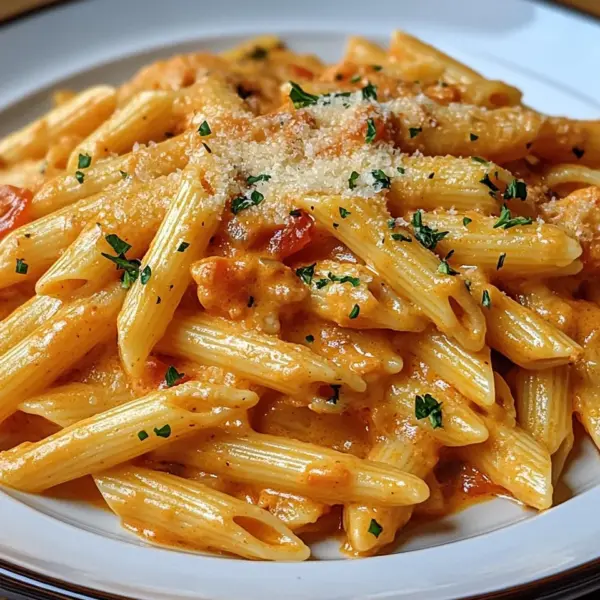 Penne in cremiger Paprikasoße