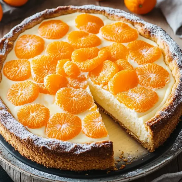 Quarkkuchen mit Mandarinen