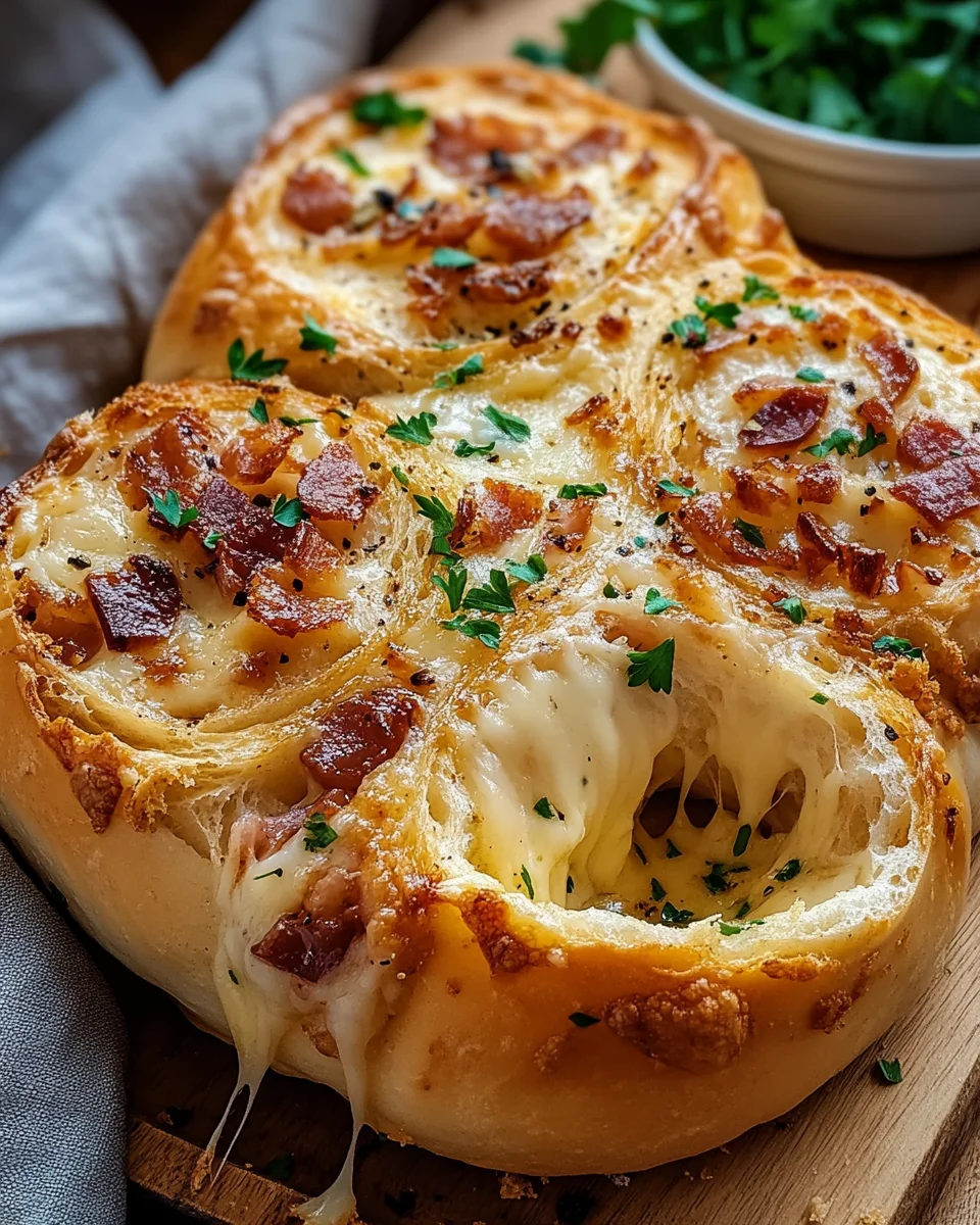 Speck & Käse Brötchen mit Knoblauchbutter