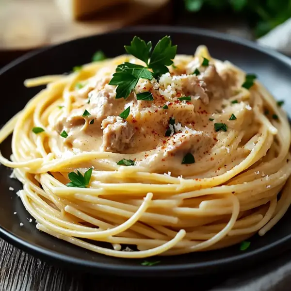 Thunfisch-Sahne-Soße mit Spaghetti