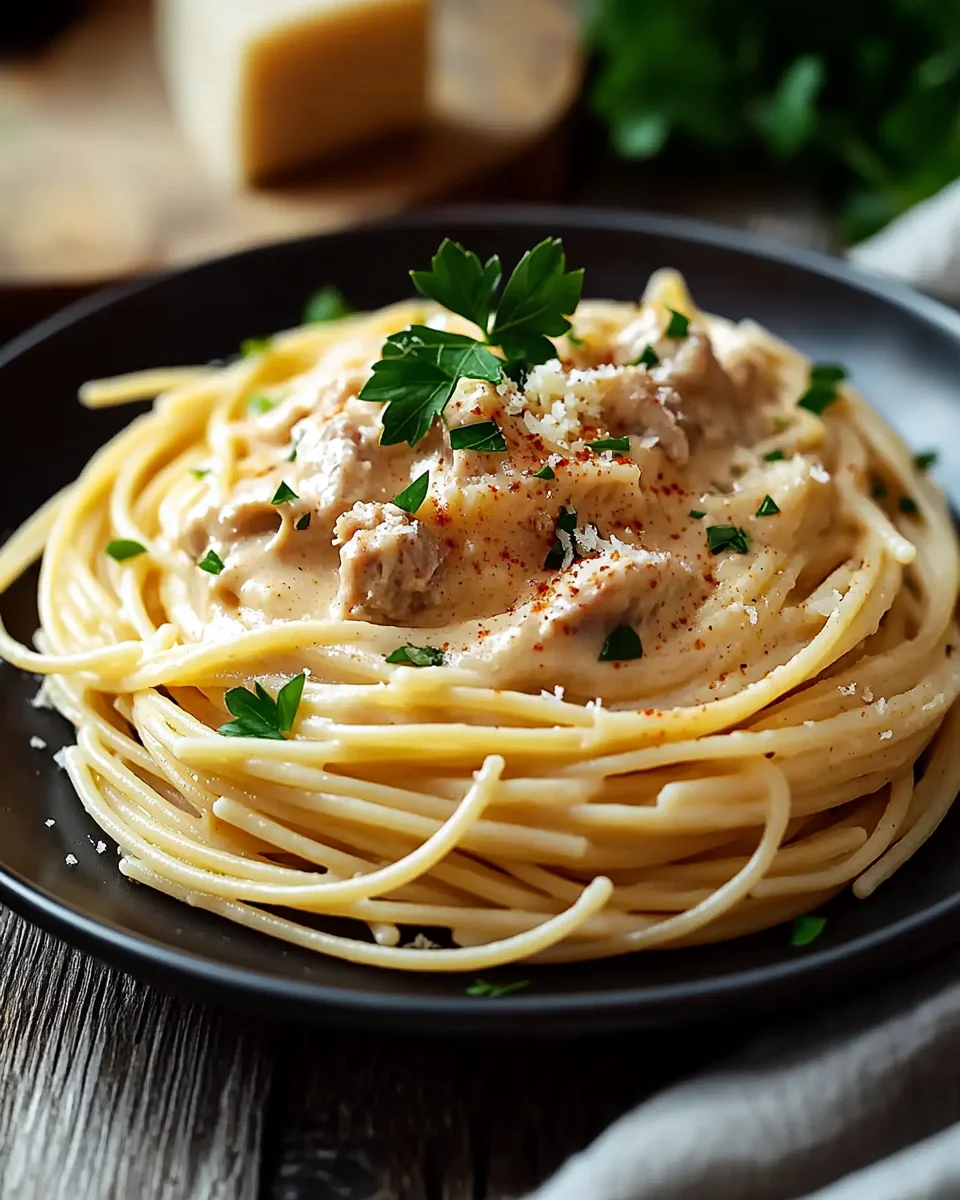 Thunfisch-Sahne-So&szlig;e mit Spaghetti