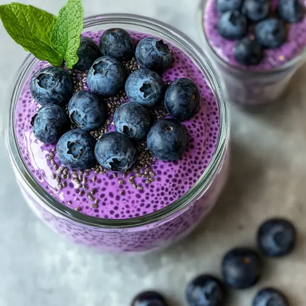 Veganer Blaubeer-Chia-Pudding