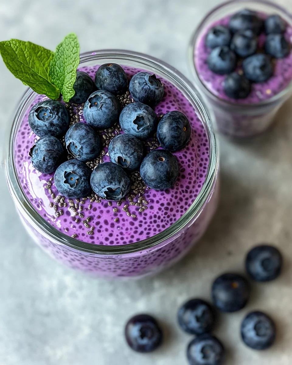 Veganer Blaubeer-Chia-Pudding