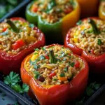Vegetarische Gef&uuml;llte Paprika mit Reis