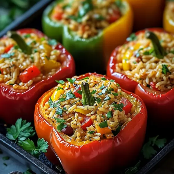 Vegetarische Gefüllte Paprika mit Reis