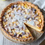 W&uuml;rziger Bratapfel-K&auml;sekuchen mit Zimtstreuseln